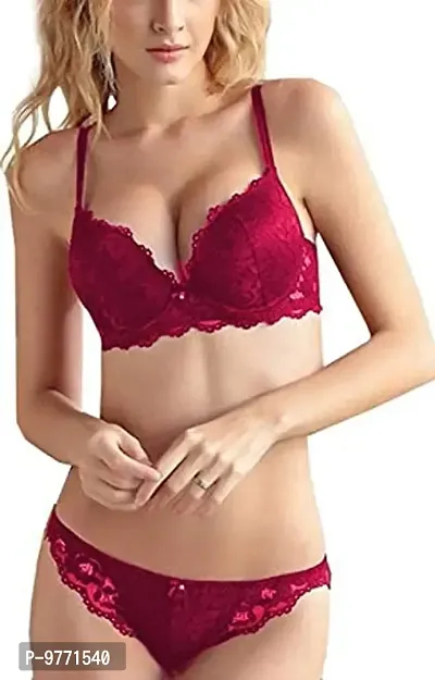 INNERSTYLE Women's Push Up Underwired Padded Set Lace