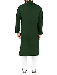 Fshway Men's Ethnic Single Kurta Straight Kurta for Men (XL, Dark Green)-thumb3