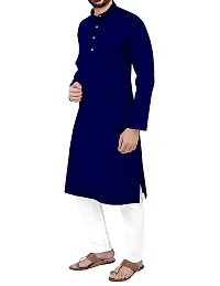 Fshway Men's Cotton Regular Kurta (Men's Ethnic Single Kurta_Dark Blue_L)-thumb2