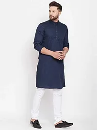 Fshway Men's Cotton Regular Kurta (Men's Ethnic Single Kurta_Dark Blue_L)-thumb4