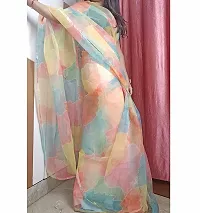 Latest Organza Printed Saree With Organza Blouse Piece ( 5.5 M Saree with 0.8 M Blouse)-thumb1