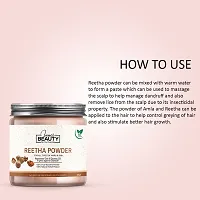 100% Natural  Pure Reetha Powder For Natural Texture  Colour, Strong, Shiny, Silky,Healthy Scalp, Dandruff  Spilt Ends Free Hair Pack 300 GM (Pack of 3) 100 GM Each-thumb2