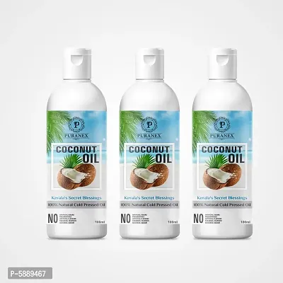 Coconut Oil For Strong  Shiny Hair, Natural Texture, Treating Split-Ends, Relieving Dandruff, Soothe Itchy Scalp, Boost Shine Skin, Body  Hair Care Oil-300 ML (Pack Of 33)