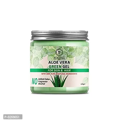 100% Natural  Pure Aloe Vera Gel (Green) For Deep Cleansing, Soft, Pimple free, Extra Glowing  Shiny Skin (Skin  Face Care)-thumb0