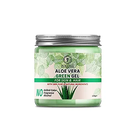 100% Natural  Pure Aloe Vera Gel (Green) For Deep Cleansing, Soft, Pimple free, Extra Glowing  Shiny Skin (Skin  Face Care)