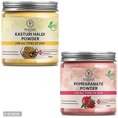 Puranex Pure  Natural Kasturi Haldi Powder  Pomegranate Powder 100gm (Combo Pack of 2) 200Gm-thumb0