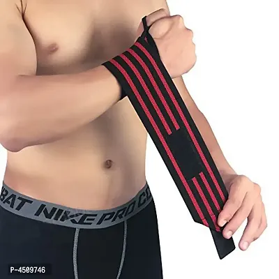 Wrist Support Gym Band Strap for Weightlifting Pain Relief with Thumb Loop Grip for Both Men and Women 1 Pair