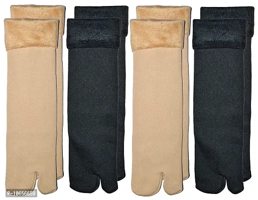 Elegant Velvet Winter Warm Fur Unisex Thermal Thumb Socks- 4 Pairs-thumb0