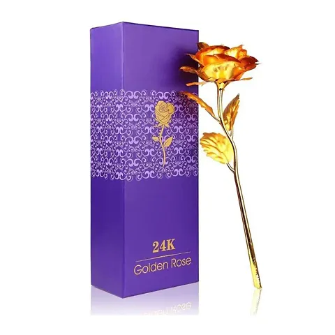 24K Golden Rose 10 Inches With Gift Box - Best Gift For Loves Ones, Valentine'S Day, Mother'S Day, Anniversary, Birthday