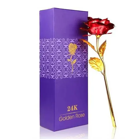 24K Red Rose  With Gift Box - Best Gift For Loves Ones, Valentine'S Day, Mother'S Day, Anniversary, Birthday