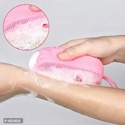 Silicone Bubble Bath Quick Foaming Scrubbing Soft Rubbing Massage Body Cleaner Brush Pack of-1-thumb0