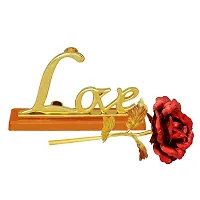 24K Red Rose 10 Inches with Love Stand - Best Gift For Loves Ones, Valentine'S Day, Mother'S Day, Anniversary, Birthday-thumb2