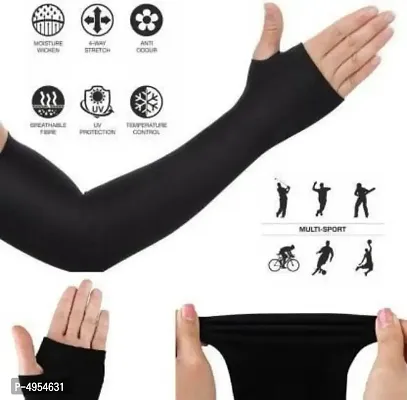 Eastern Club Protection Multipurpose Sports Arm Sleeves for Men  Women, Perfect for Cycling, Driving, Running (2 Pair )-thumb2