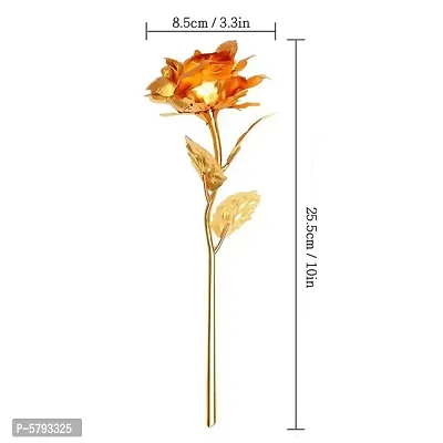 Beautiful Valentine's Day Gifts 24k Golden Foil Rose Flower with Beautiful Photo Frame Flower Stand-thumb3