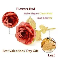 24K Artificial Red Rose for Birthday and Anniversary, 10 Inches(Red with Love Stand)-thumb1