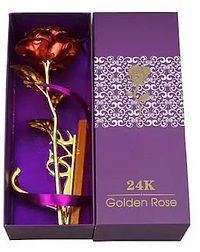 24K Artificial Red Rose for Birthday and Anniversary, 10 Inches( Red with Love Stand)-thumb1