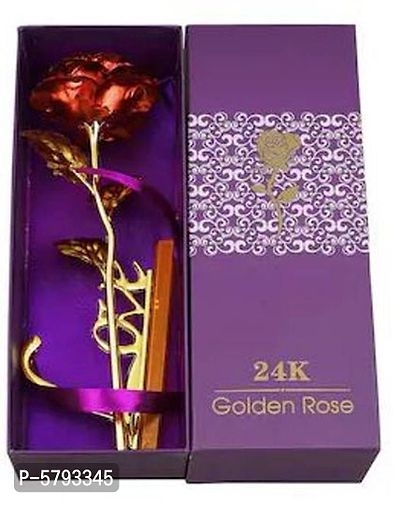 24K Artificial Red Rose for Birthday and Anniversary, 10 Inches( Red with Love Stand)-thumb2