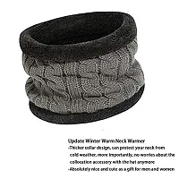 Snow Proof Inside Fur Wool Unisex Beanie Cap with Neck Warmer  Winter Hat for Men  Women (Multi Color)-thumb1