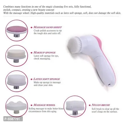 Facial Kit // Multifunction Beauty Care Brush Deep Clean 5 in 1 Portable Facial Cleaner Relief Face Massager-thumb2