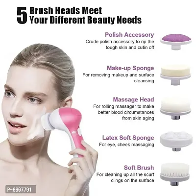 Facial Kit // Multifunction Beauty Care Brush Deep Clean 5 in 1 Portable Facial Cleaner Relief Face Massager-thumb3