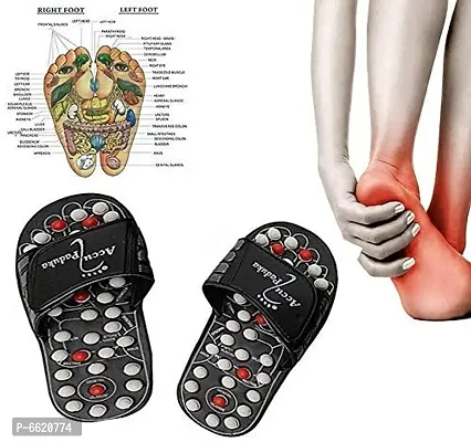 Manual Spring Acupressure and Magnetic Therapy Accu Paduka Slippers for Full Body Blood Circulati-thumb0