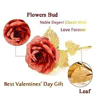 Gift Red Rose Flower With Golden Leaf With Luxury Gift Box With Beautiful Carry Bag Great Gift Idea For Your Wife, Girlfriend Or HusbAnd-thumb1