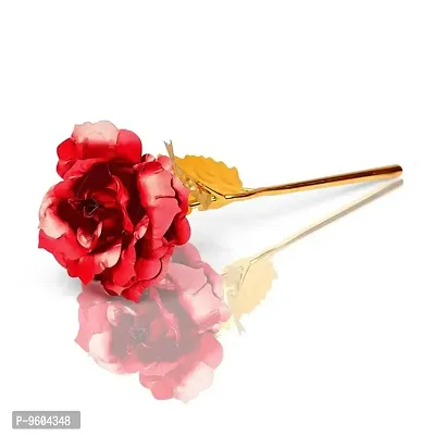 Gift Red Rose Flower With Golden Leaf With Luxury Gift Box With Beautiful Carry Bag Great Gift Idea For Your Wife, Girlfriend Or HusbAnd-thumb2