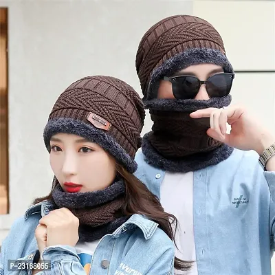Winter Woolen Cap For Men And Women Combo Pack of 2-thumb0