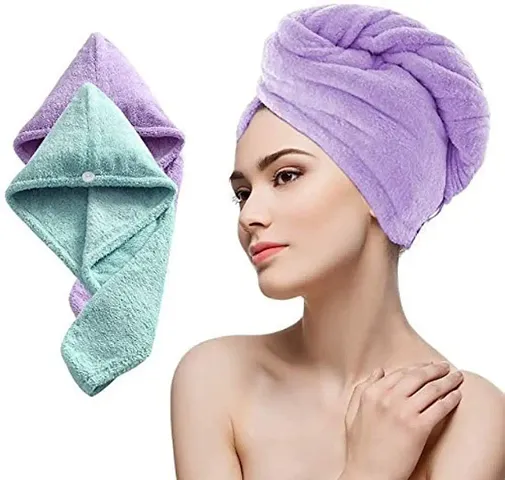 Hair Towel Wrap Absorbent Towel Hair-Drying Bathrobe Magic Hair Warp Towel Super Quick-Drying Microfiber 500 GSM Bath Towel Hair Dry Cap Salon Towel (Multicolor)