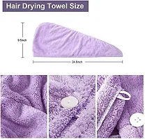 Hair Towel Wrap Absorbent Towel Hair Towel Hair-Drying Bathrobe Hair Warp Towel Microfiber Bath Towel Hair Dry Cap (Multicolor)(Pack of 1)-thumb2