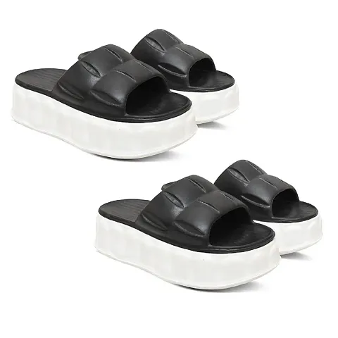 Stylish Solid Slipper for Women, Pack of 2