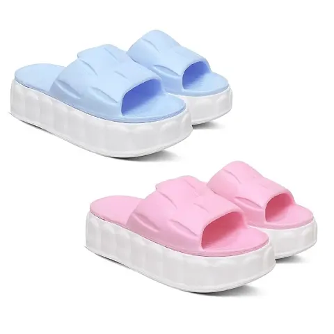 Stylish Solid Slipper for Women, Pack of 2