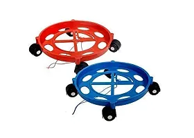 Fill Top Gas Cylinder Trolley with Wheels, 2 Pcs Set Combo Pack (Blue)-thumb1