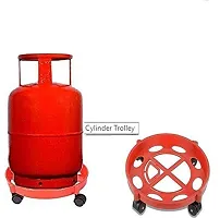 Dream Shopping Cylinder Trolley Easily Movable Stand with Wheels Gas Cylinder Stands Redcolour 1 Pcs-thumb3