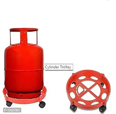 Dream Shopping Cylinder Trolley Easily Movable Stand with Wheels Gas Cylinder Stands Redcolour 1 Pcs-thumb4