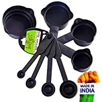 Dream Shopping Combo Food Grade 8Pcs Routineitems Black Measuring Cups and Spoons Set Silicone Series Spatula and Brush Set Made in India-thumb4