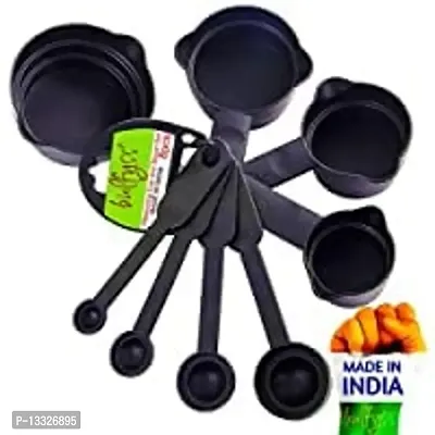 Dream Shopping Combo Food Grade 8Pcs Routineitems Black Measuring Cups and Spoons Set Silicone Series Spatula and Brush Set Made in India-thumb5