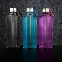 Plastic Square Water Bottle Bubble/Diamond Design 1000Ml, Pack Of 3-thumb2