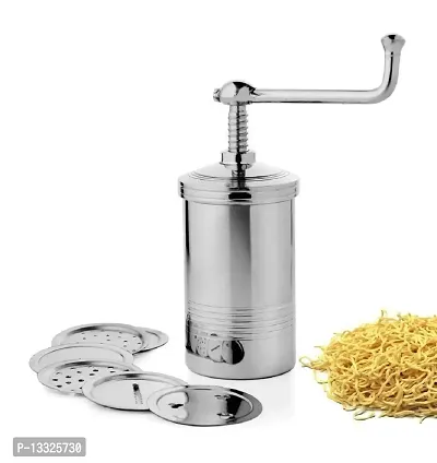 Leavens Stainless Steel Sev Maker Machine with 6 Jaali Murukku Maker/Bhujiya Maker/Noodles Maker/Cookies Maker/Namkeen Maker/Chakali Maker, sev Sancha-thumb4