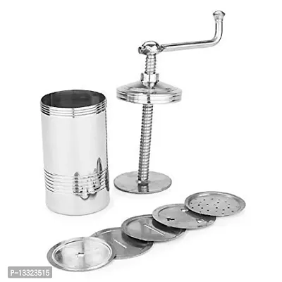 GINOYA Overseas Stainless Steel Sev Sancha Machine/Muruku Maker with 6 Jali, Kitchen Tools of Namkeen and Snacks Maker Stainless Steel (9 No.)-thumb2