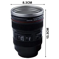 Super Classic Camera Lens Shaped Coffee Mug With Lid, Steel Insulated | Gifting Idea| Dslr Camera Lens Shaped Travel Thermos Cup 400 Ml, Black-thumb3