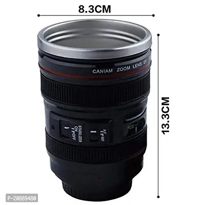 Super Classic Camera Lens Shaped Coffee Mug With Lid, Steel Insulated | Gifting Idea| Dslr Camera Lens Shaped Travel Thermos Cup 400 Ml, Black-thumb4