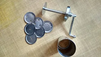 Leavens Stainless Steel Sev Maker Machine with 6 Jaali Murukku Maker/Bhujiya Maker/Noodles Maker/Cookies Maker/Namkeen Maker/Chakali Maker, sev Sancha-thumb1