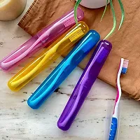 4pcs Anti Bacterial Toothbrush Container, Travel Toothbrush Holder, Caps, Cover, Case Box Tube Cover - Pack of 4 (Multicolours)-thumb2