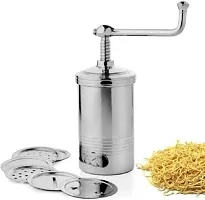 Dream Shopping Stainless Steel Sev Sancha Machine ? 6 Jali Kitchen Press Machine Muruku Maker with 6 Jali Kitchen Tools Stainless Steel ? Sev Sancha Silver-thumb1