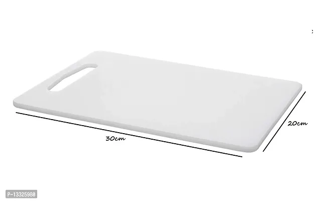 Dream Shopping Leavens Vegetable and Fruits Plastic Chopping Cutting Board 34 X 22 Cms 1 Pc White-thumb2