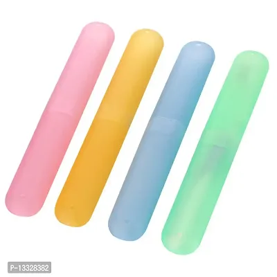 DREAM ENTERPRISE Plastic Toothbrush Cover, Multi Color, Pack of 4