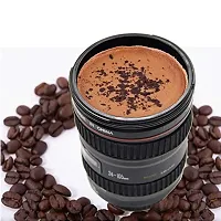 Super Classic Camera Lens Shaped Coffee Mug With Lid, Steel Insulated | Gifting Idea| Dslr Camera Lens Shaped Travel Thermos Cup 400 Ml, Black-thumb2