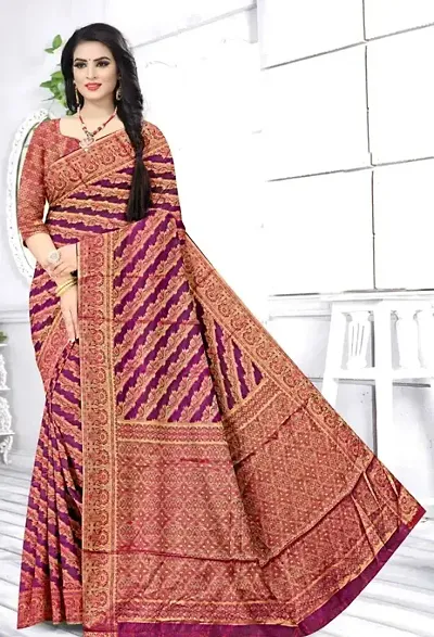 Stylish Banarasi Silk Saree With Blouse Piece For Women