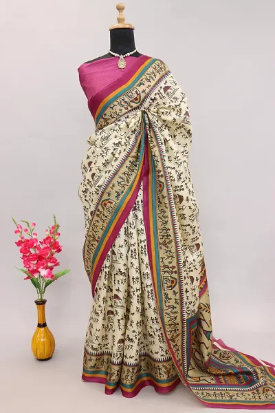 Warli Khadi Silk Blended Saree